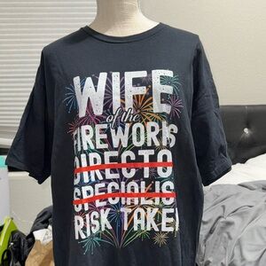 Black Graphic T-Shirt with Colorful Print